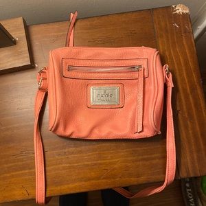 Nicole coral pink crossbody purse